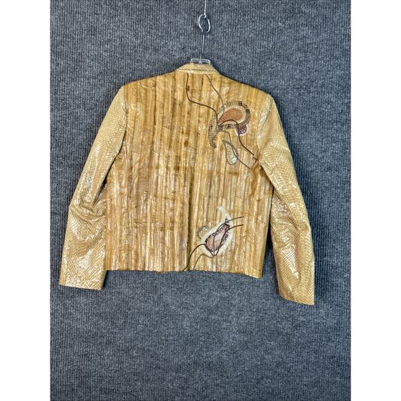 Vintage Womens Genuine Water Snakeskin Jacket Size 8 Tan Brown Made In England - Picture 2 of 15